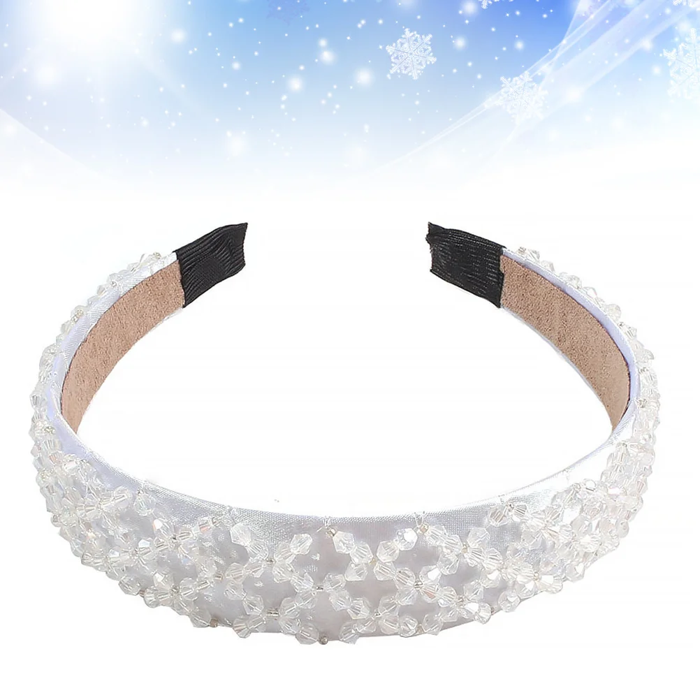 

Rice Bead Hair Decoration Fashion Hoop for Girl Broadside Chic Crystal Women Headband