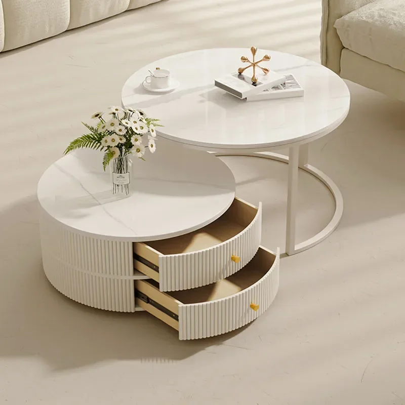 Tea Coffee Table Round Minimalist Living Room End Luxury Table Console Designer Desks Tavolino Da Salotto Home Decorations