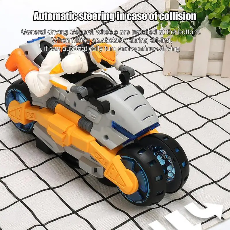 Stunt Motorcycle Toy Electric Stunt Race Motorcycle For Kids 360 Rotating Wheels Stunt Motorbike With Light And Music For Girls