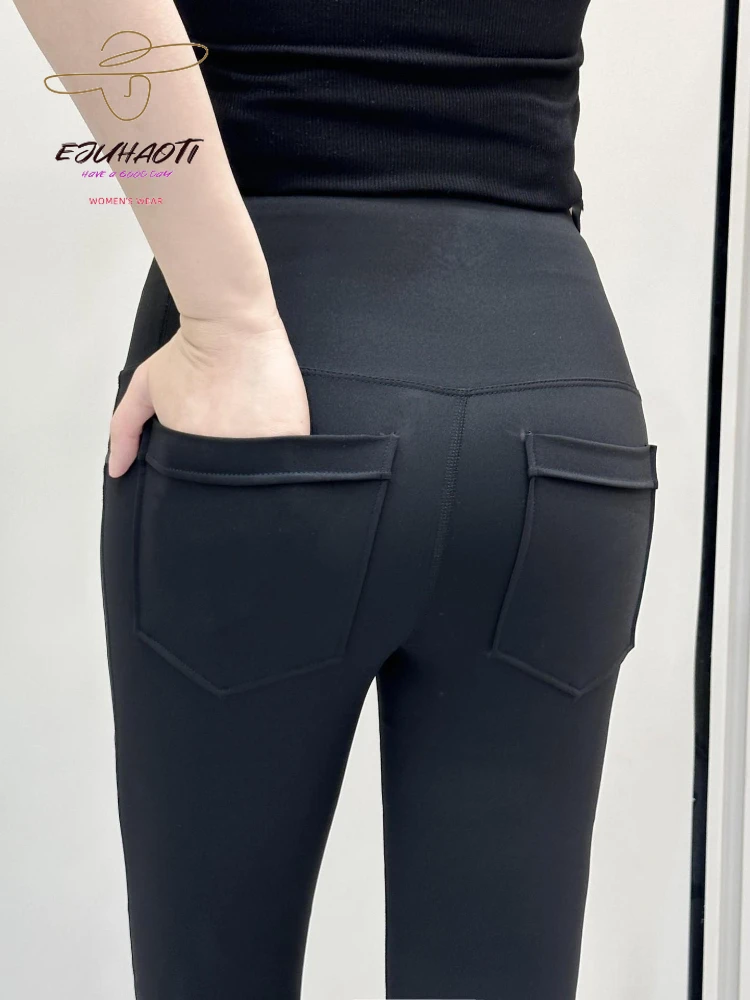 Women Shark Flare Pants High Waist Tights Stretch Yoga Leggings 2024 Summer Thin Solid Casual Slimming Trousers Woman Clothing