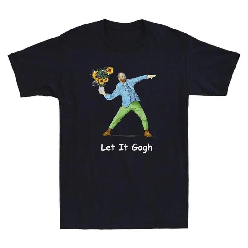 Van Gogh Let It Funny Meme Art Painting Retro Men T Shirt