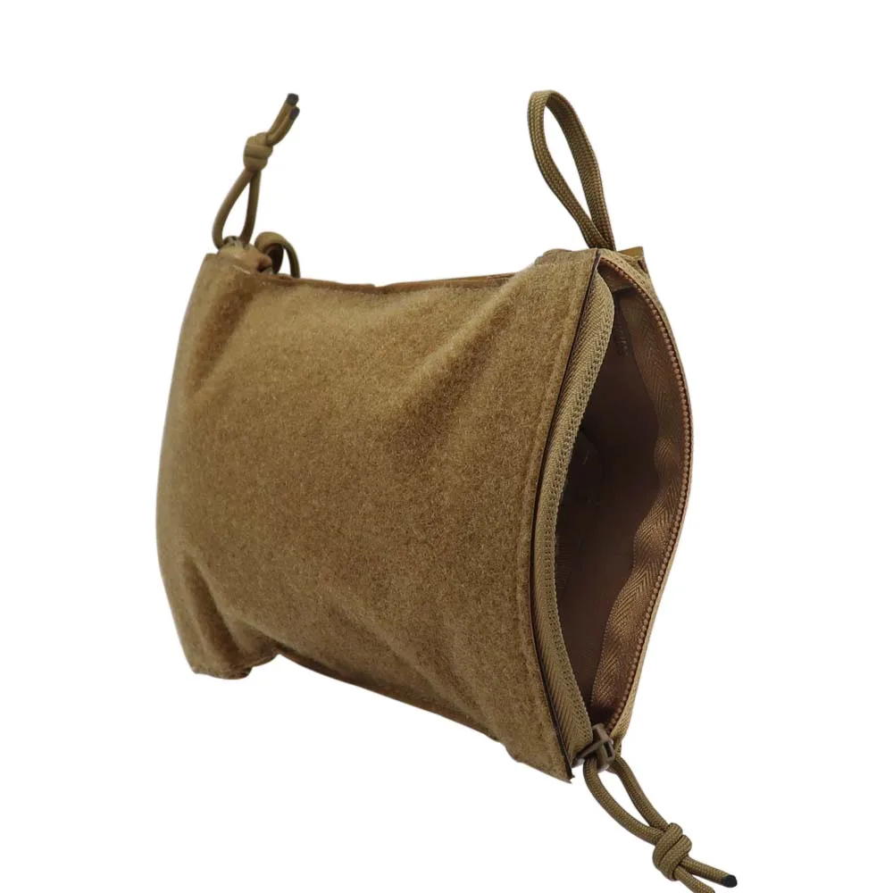Tactical Chest Mount Built-in Expansion Organizer Pouch Double-Open Zipper Inside Webbing Loop Hunting Airsoft Accessory Pouch