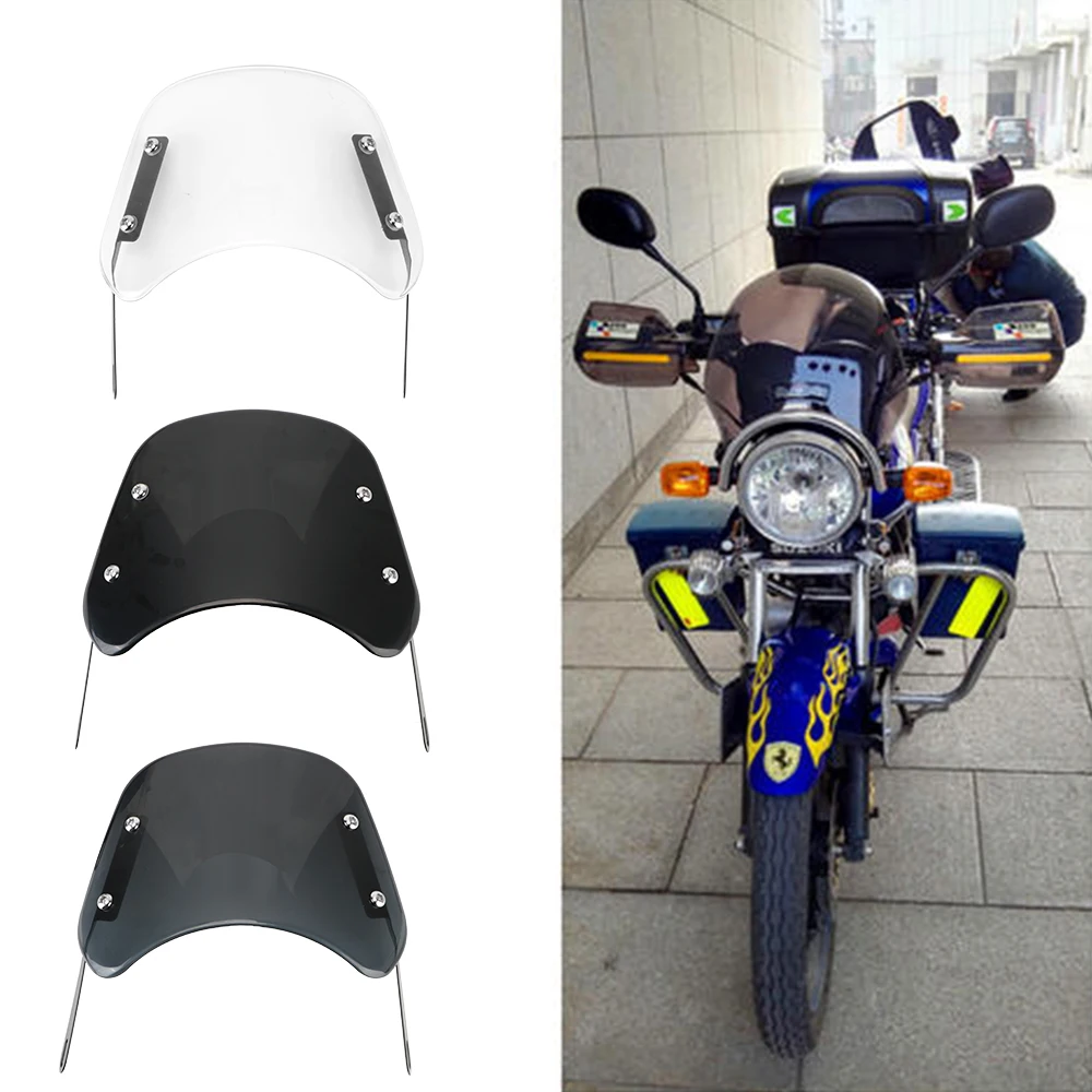 

5-7 inch Wind Deflector Motorcycle Headlight Windshield for Honda Kawasaki Suzuki
