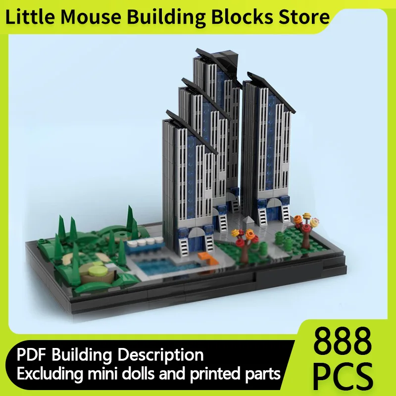 

City Street View Model MOC Building Bricks Business Grand Hotel Modular Technology Gifts Holiday Assemble Children Toys Suit