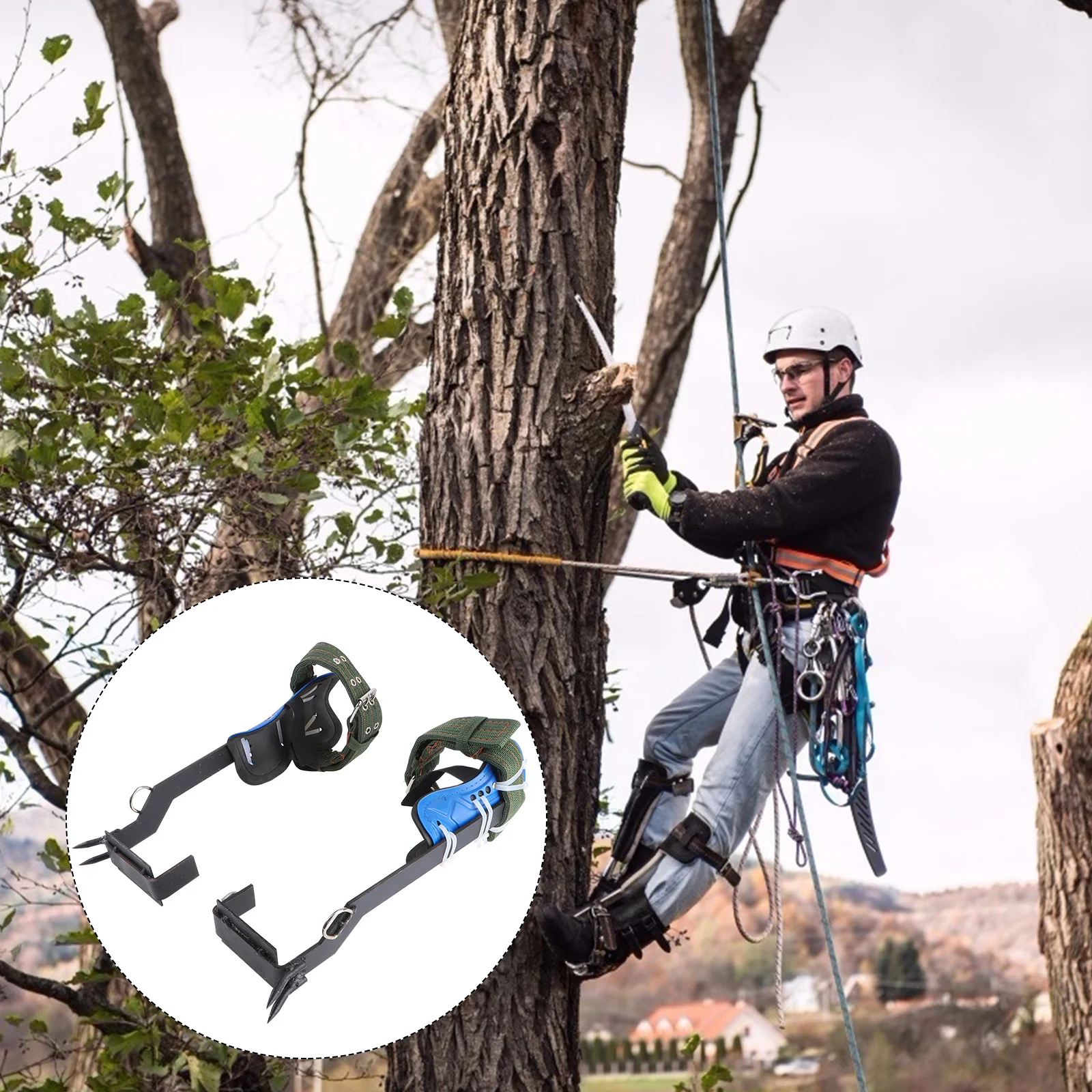 1 Juego de equipo de escalada de árboles, picos para escalar árboles, prácticos zapatos para escalar árboles, picos para escalar postes