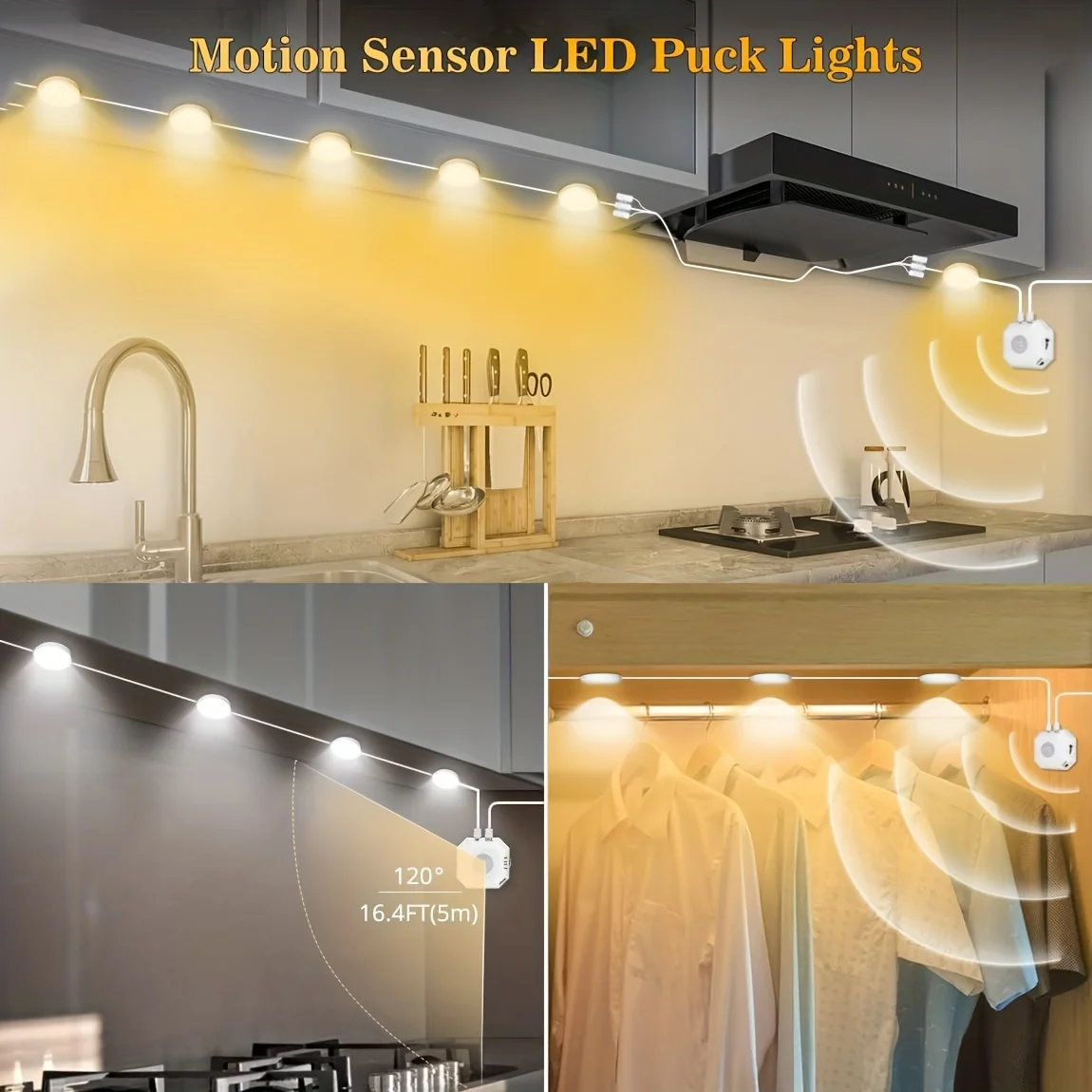 Motion Sensor Light LED Sensor night lights USB LED For Kitchen Cabinet Bedroom Wardrobe Indoor Lighting Night Light