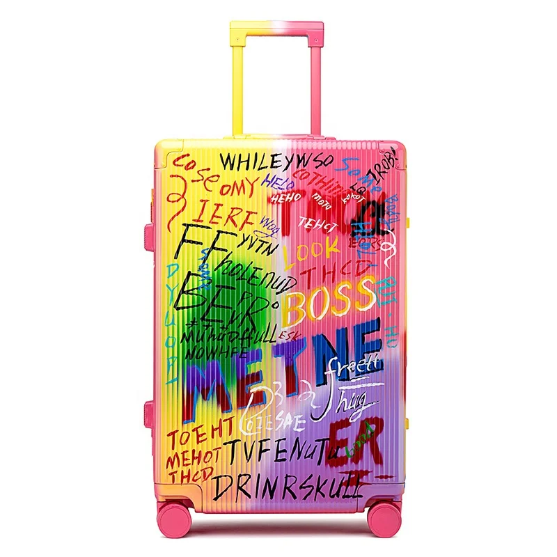 Fashion Trend Graffiti Suitcase INS New Original Design Full Box Hand-painted Colorful Doodle Luggage Cases