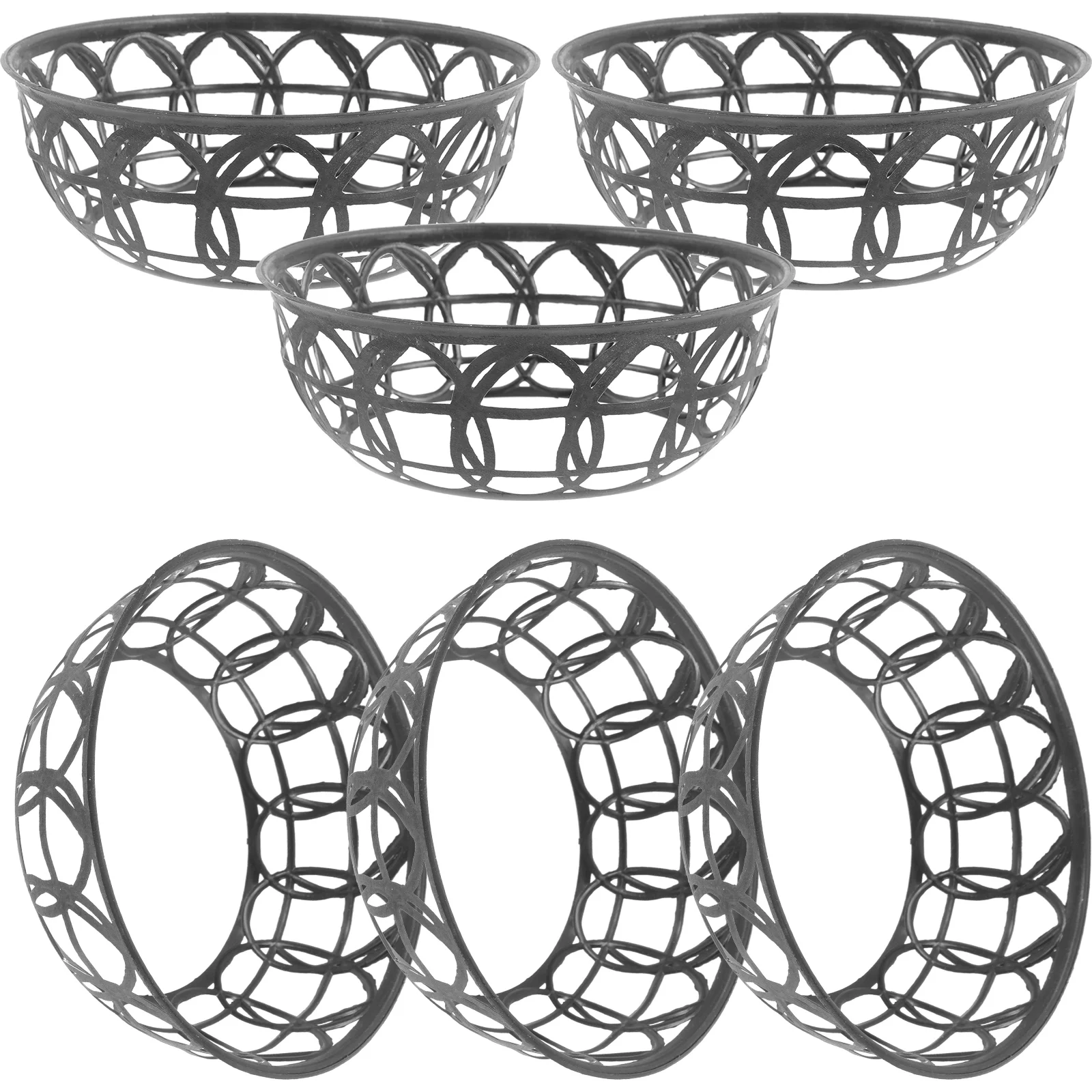 6 Pcs Hat Inner Ring Bowl Bamboo Straw 6pcs Farmer DIY Support Plastic Hoop Making Braided Holder Rack Loop
