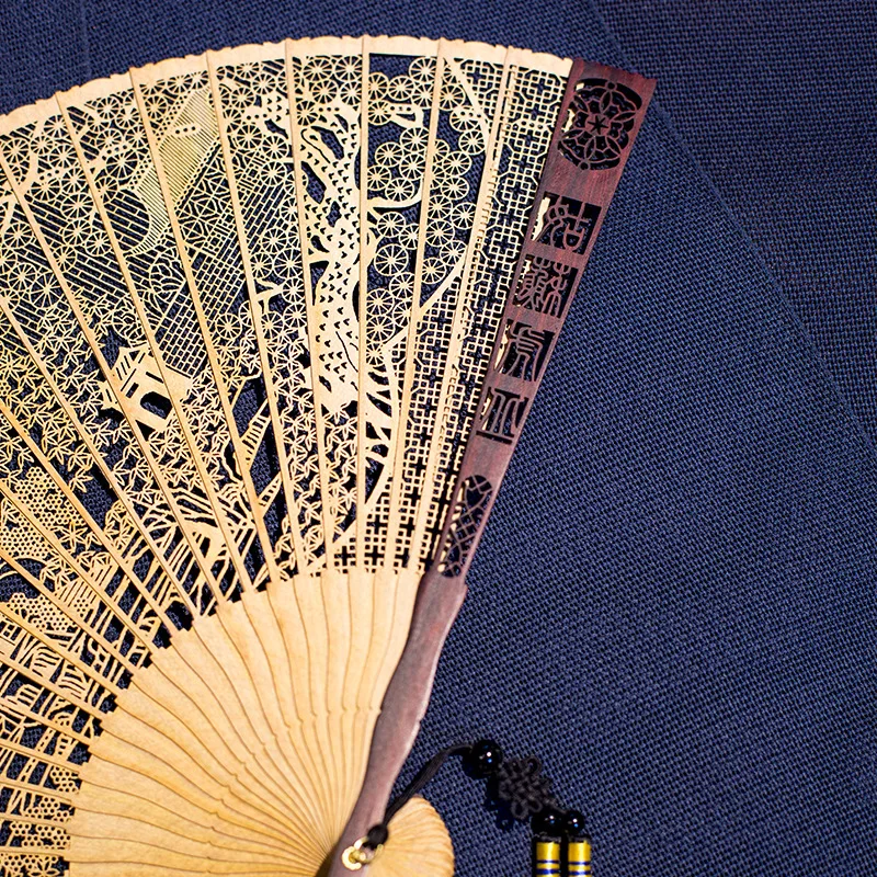 Gift Box Chinese Style Rosewood, Burmese, Sandalwood, Wood Folding Fan