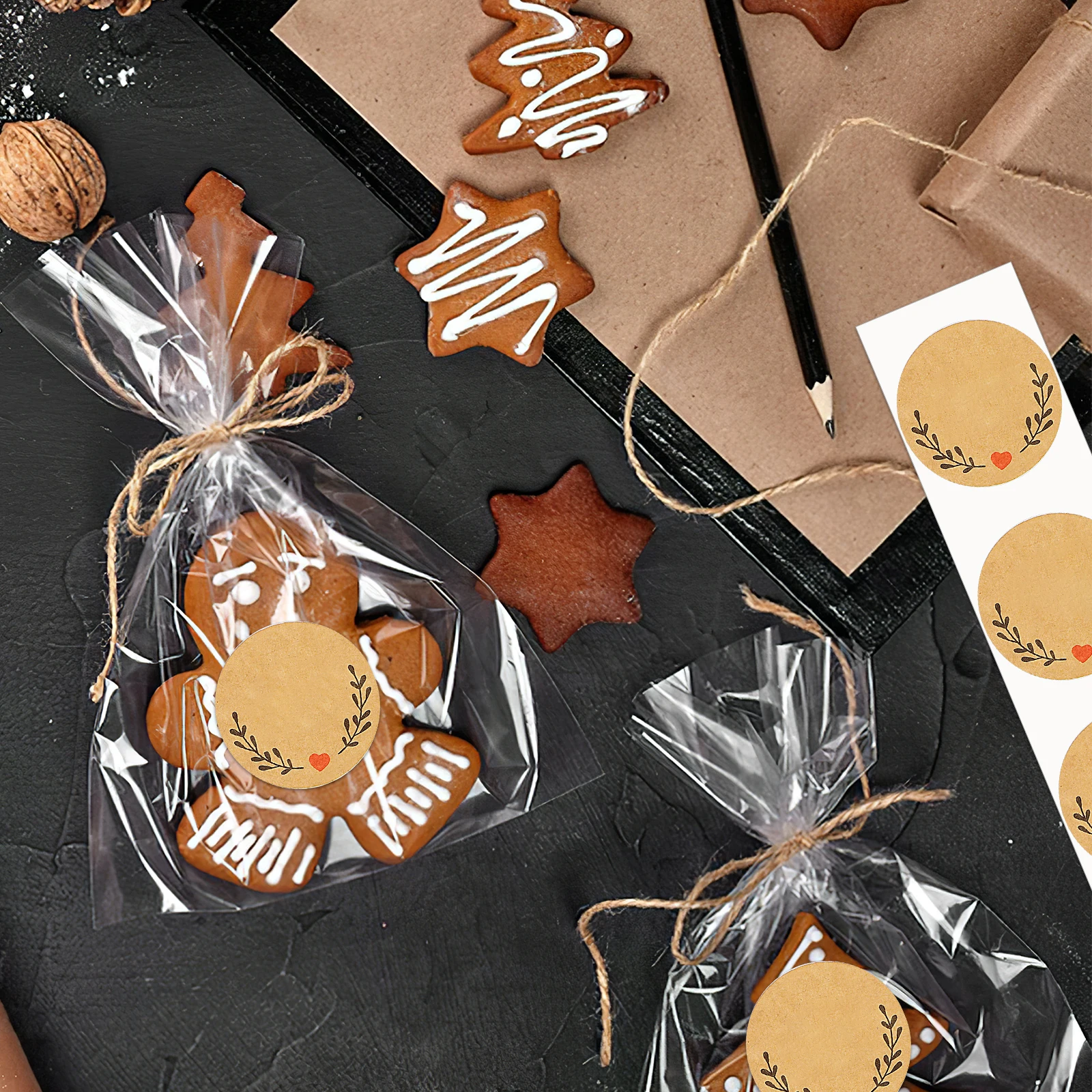 

Love Stickers Homemade Hand Sealing Handmade with Round Labels Packaging Baking Canning