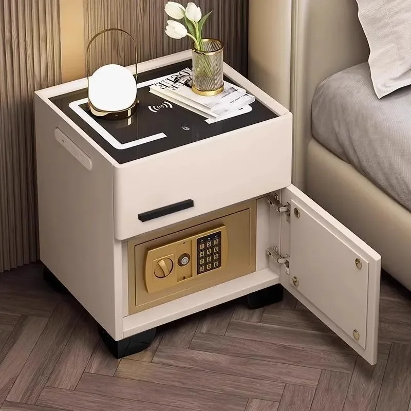 New Smart Bedside Table Safe with Wireless Charging Multi Function Bedroom Home Security Box Integrated Password Lock