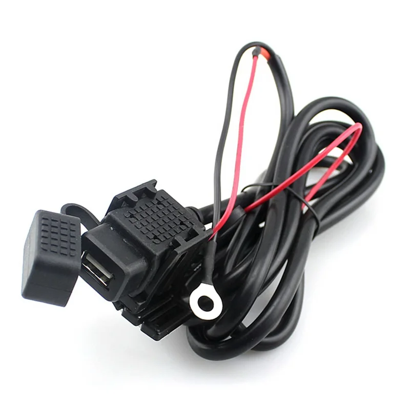 

A13E-USB Charger Adapter With Inline Fuse Waterproof USB Motorcycle Socket 5V 2.1A USB Power Outlet 1.83M Cable