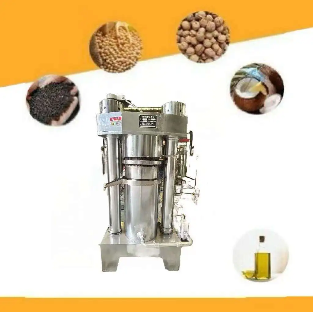 Automatic Cocoa Bean Nut Walnut Almond Sesame Avocado Vertical Cold Pressing Hydraulic Oil Press Machine High Yield Energy