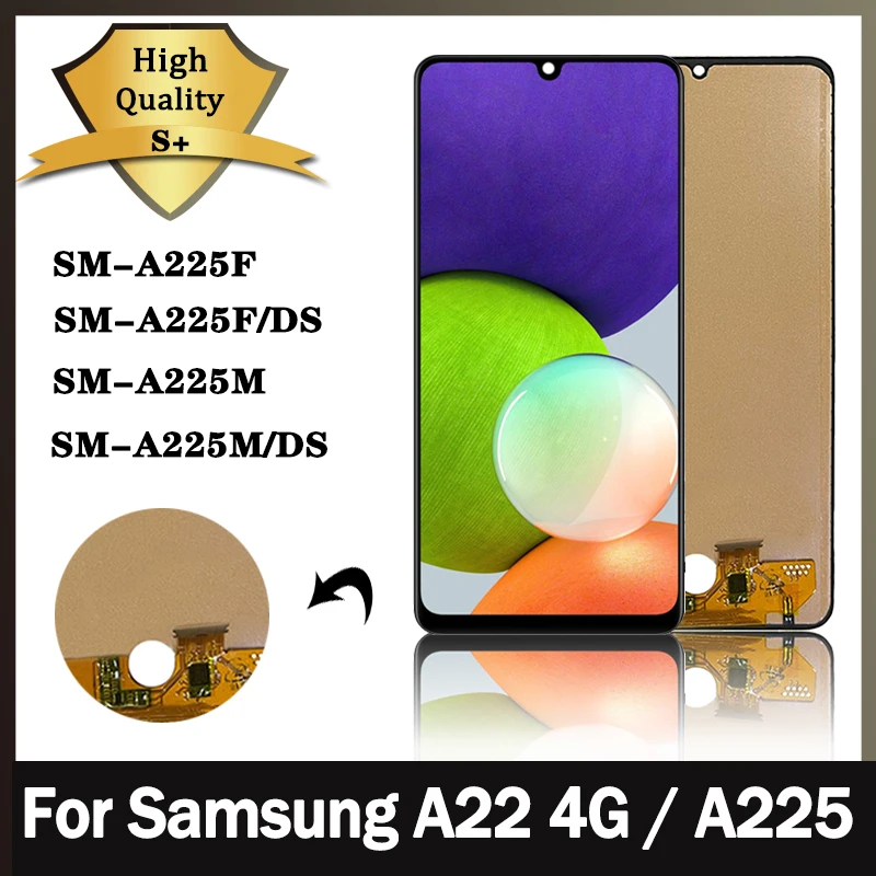 AAA+LCD For Samsung  A22 4G LCD Display Touch Screen Digitizer With Frame Assembly For Samsung A225F A225F/DS A225M LCD