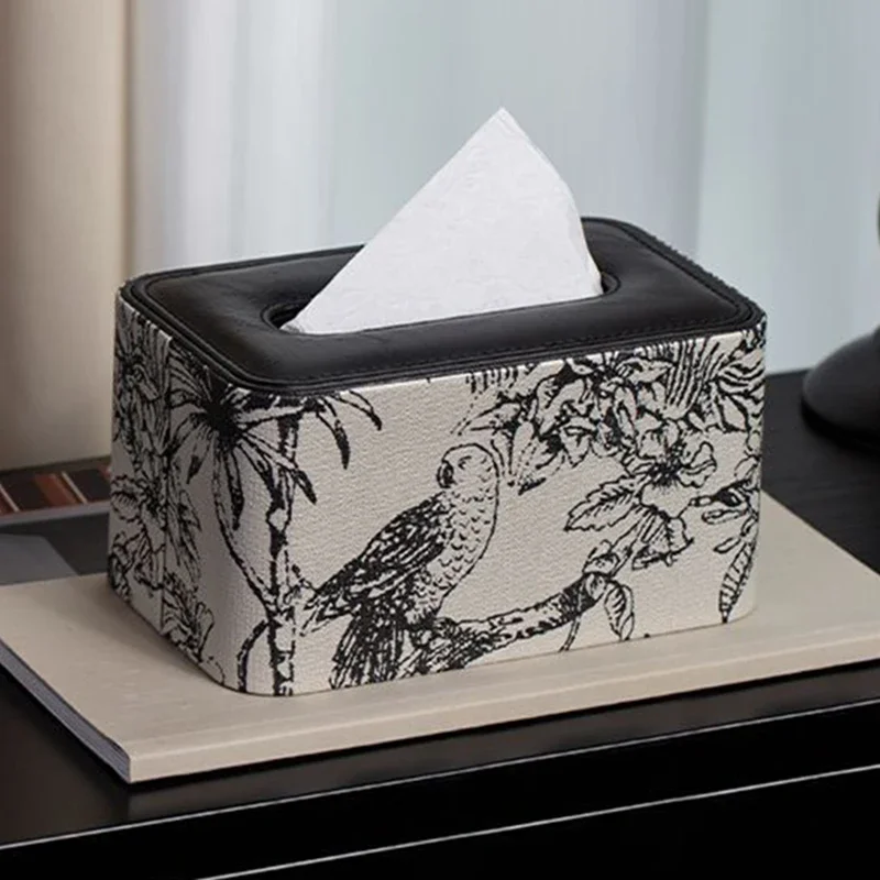 Luxury Multifunctional Tissue Boxes Living Room Tissue Boxes Storage Paper Box Leather Paper Box House Accessories Interior Home
