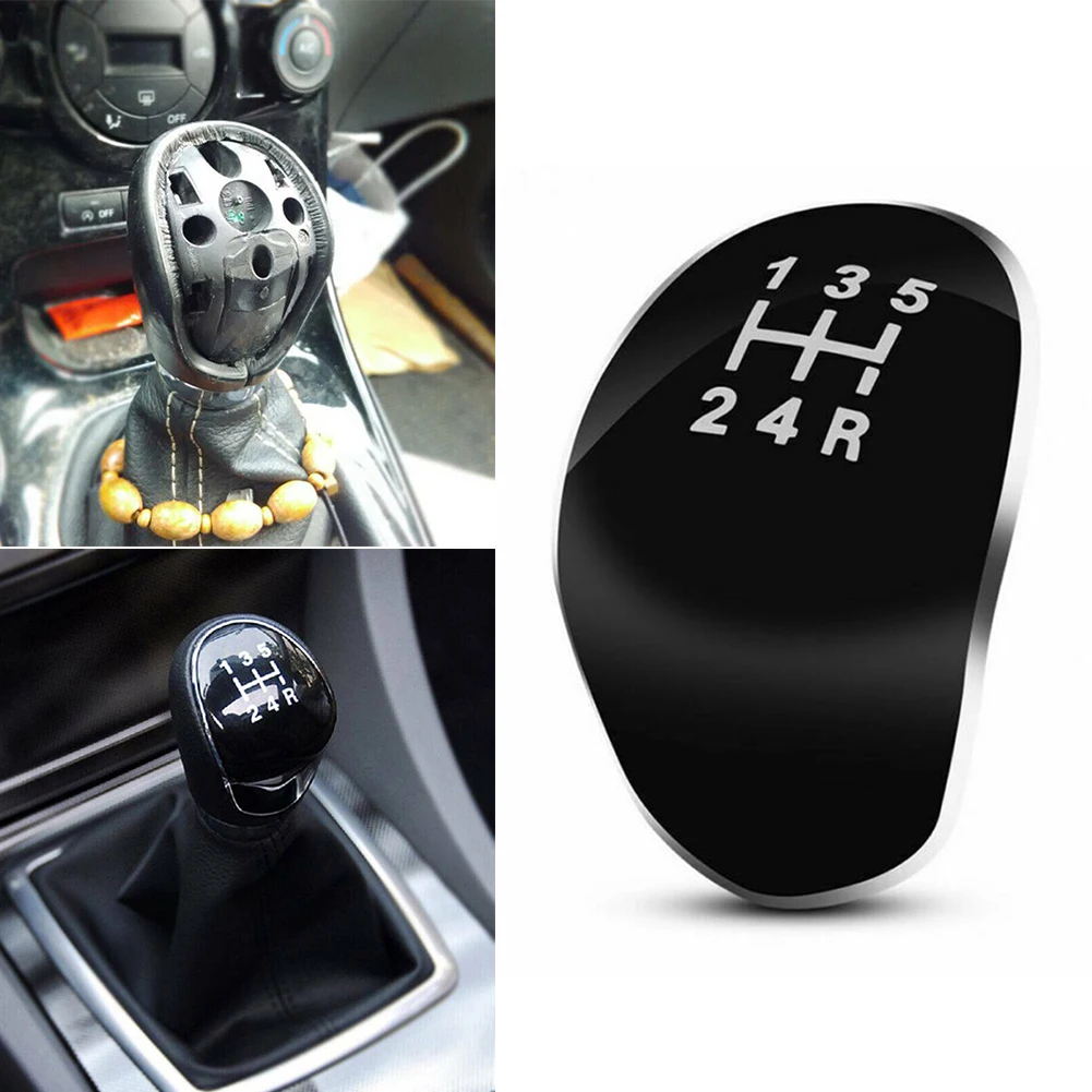 

5 Speed Car Gear Shift Knob Cap Cover Black Shift Lever Head Cover For Ford Focus Fiesta Kuga Direct Replacement Accessories