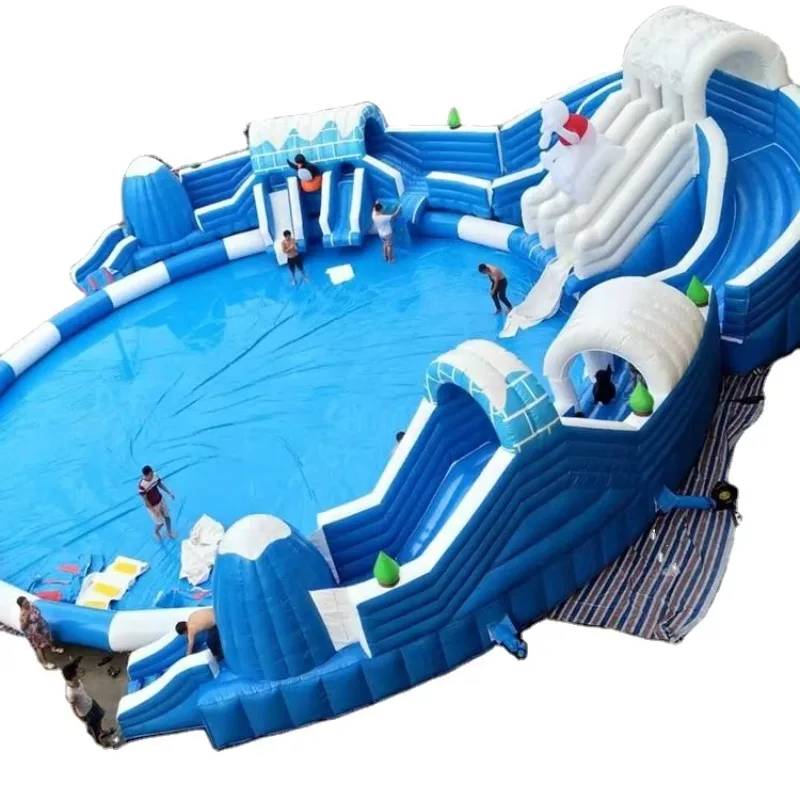 Commercial Ice and Snow World Inflatable Slide Pool  Inflatable Water Park Ice and Snow Theme Water Park for Sale