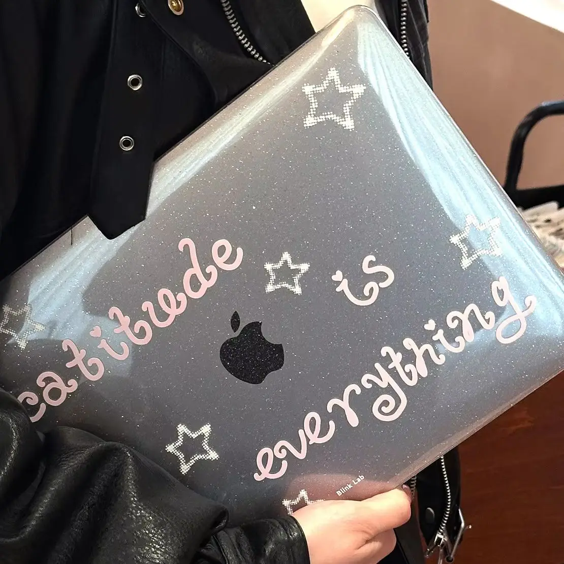 Stars English Cat Y2K Shining Laptop Case For Macbook Air 13.6 M4 NEO 15 M3 Glitter Cover For Mac Book Pro 13 M1 M2 14 M4 M5 16