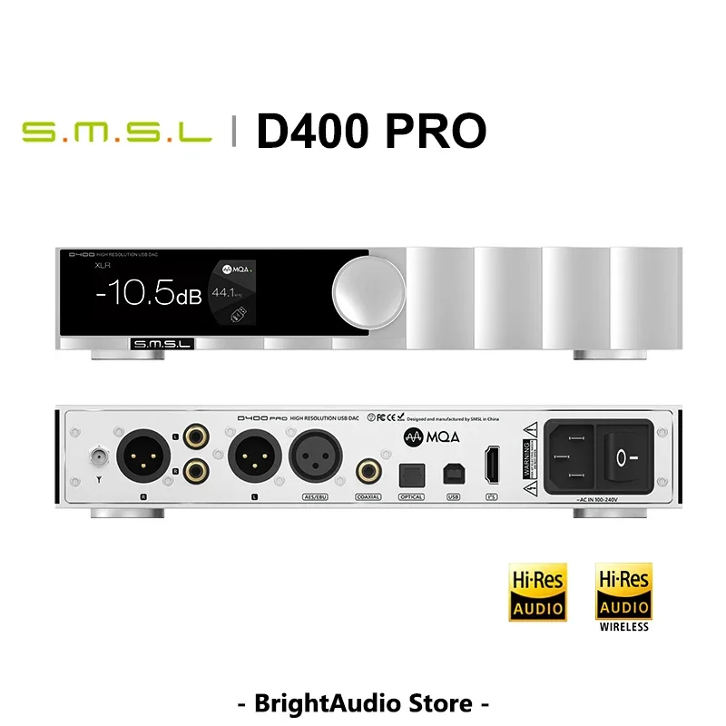SMSL D400 PRO AK4499EX AK4191EQ DAC JAS Hi-Res Audio MQA CD فك PCM768 DSD512