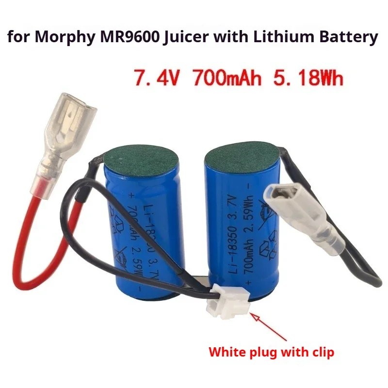 for Morphy Richards MR9600 MR9800 MR9802 Portable Juicer Blender Cup 7.4V 18350 18500 Lithium Battery Replacement