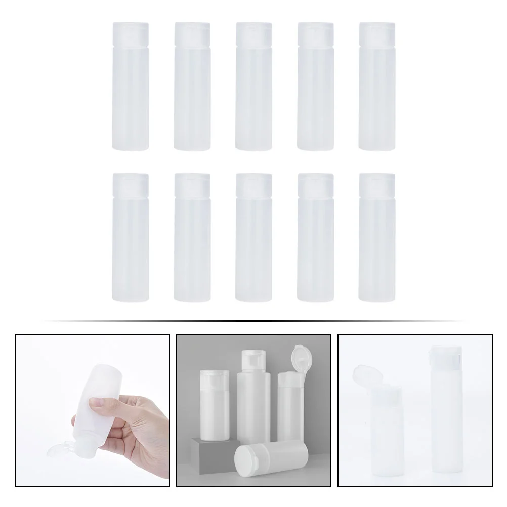 Contenedor dispensador transparente con tapa abatible, filtros para botellas de champú, color blanco o de viaje, 10 Uds.