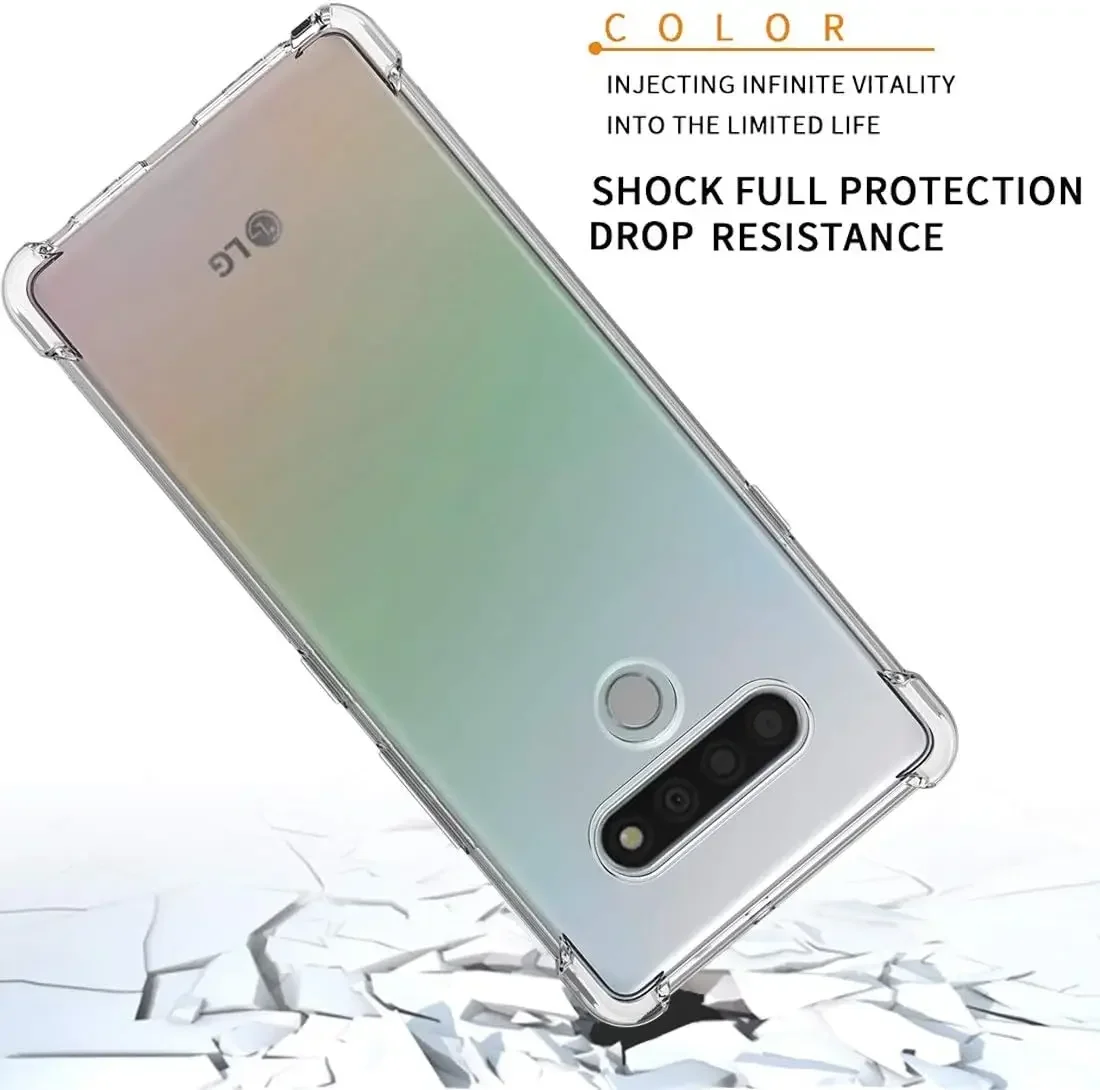 Soft TPU Transparent Phone Case for LG Stylos 6 5 4 3 V60 ThinQ V50S V50 V40 V30 G8X Shockproof Airbag Protective Cover Coque