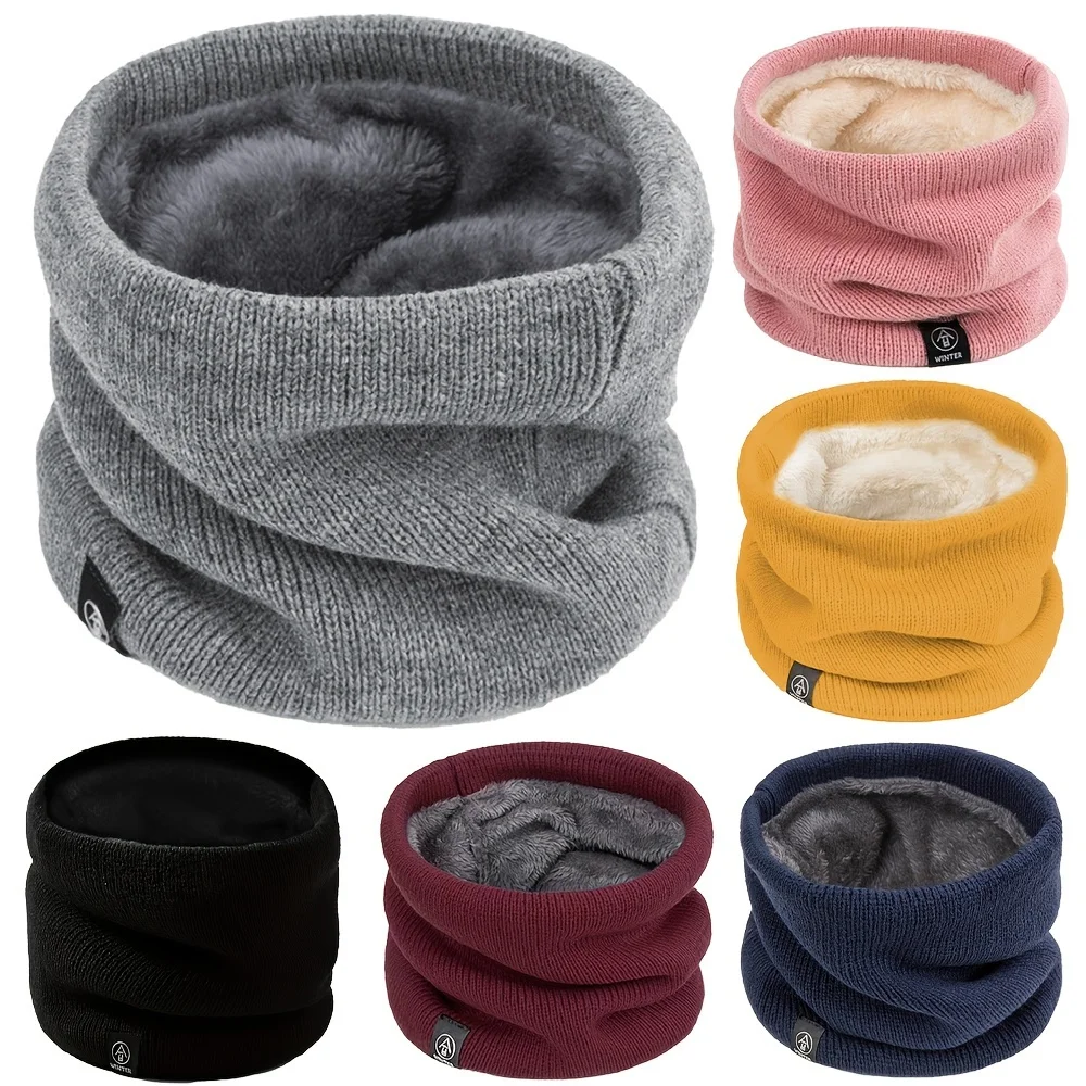 1pc Winter Sports Knit Scarf Integrated Mask-100% Polyester Thickened Warmth Multifunctional Neck Gaiter for Outdoor Activities