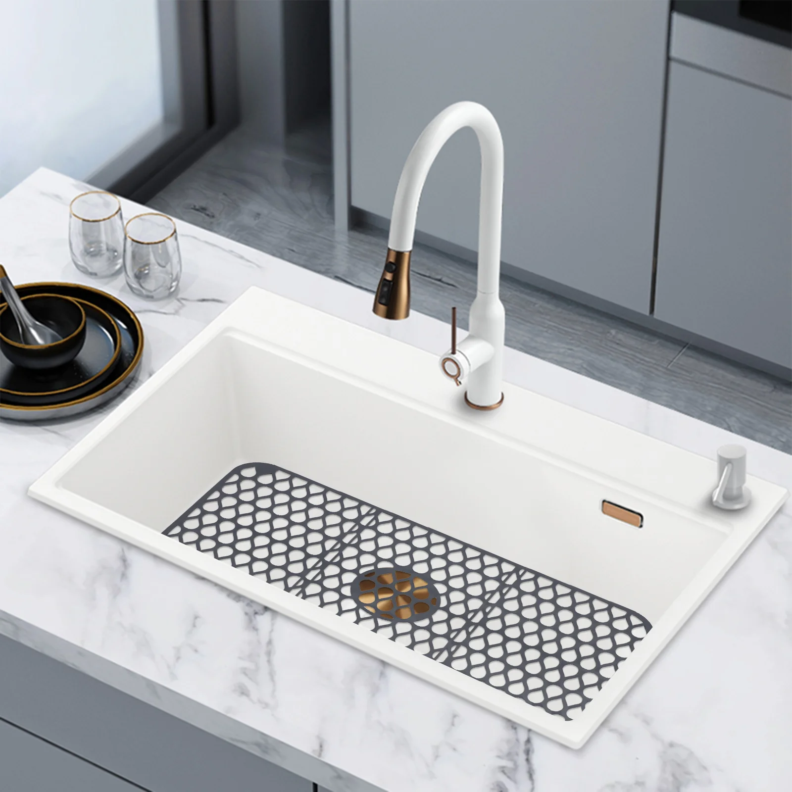 Silicone Sink Mat Dish Drying for Kitchen Counter Mats Dishes Protection Pad Pads