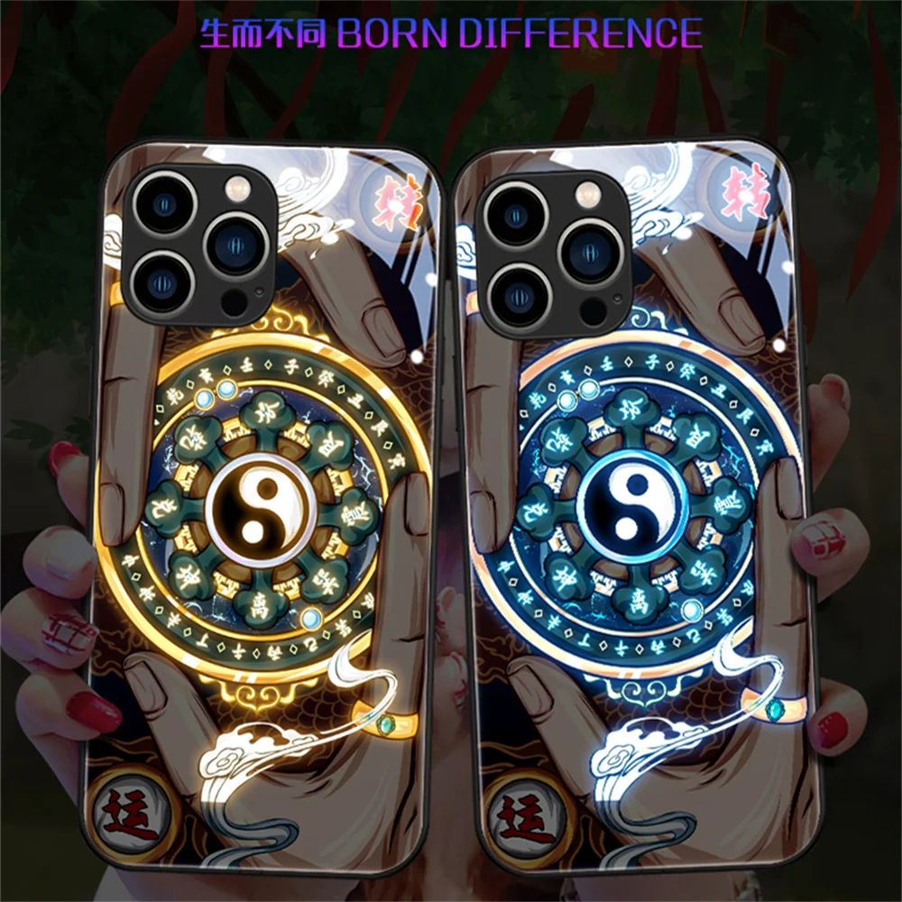 

The Great Ultimate Design LED Light Up Glowing Luminous Phone Case Cover For iPhone 15 14 13 Mini 12 11 Pro Max Plus XR XS 6 7 8