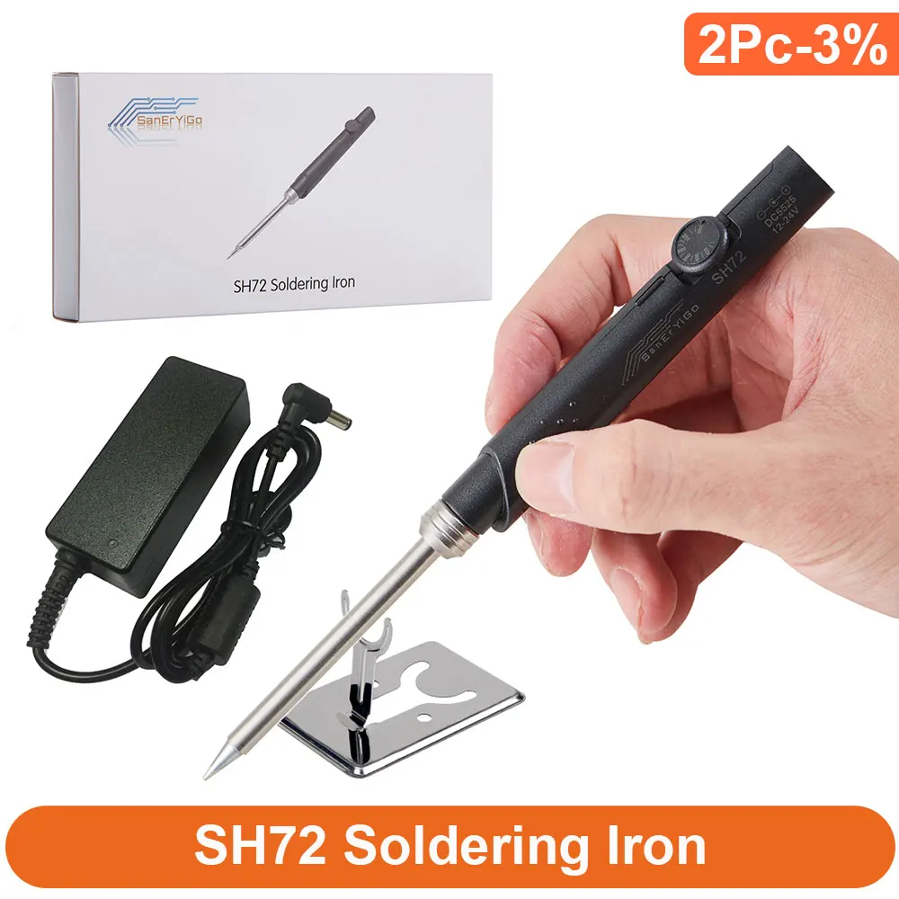 Original SH72 Electric Soldering Iron 65W Adjustable Temperature Portable Solder Welding Station Tools DC Power 12-24V