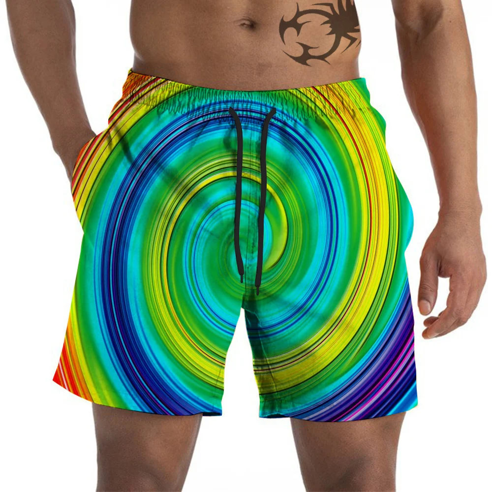 Calça colorida de praia masculina, calção rápido de surf, calção de gelo, conforto casual, calção de banho, rápido verão