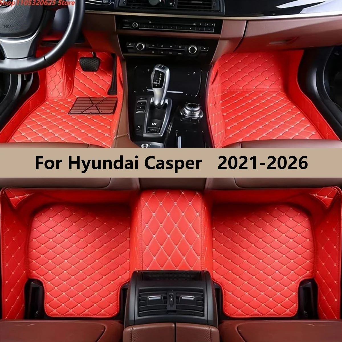 

Car Floor Mats For Hyundai Casper 2021 2022 2023 2024 2025 2026 Auto Leather Waterproof Front Rear Row Full Set Carpet Pads