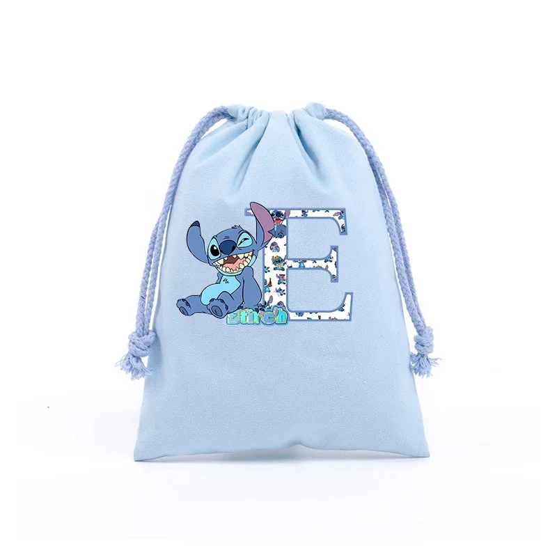 Lilo & Stitch Disney Drawstring Gift Bag Cosmetic Bag Cartoon Portable Storage Organize Bag Fabric Draw Pocket ToiletryBag Gift