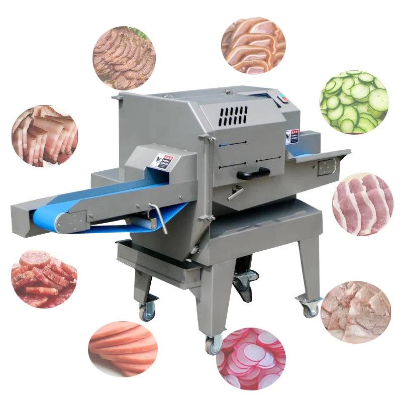 Industrial Commercial Restaurant Bacon Beef Cooked Meat Cutter Cutting Slicing Machine Meat Slicer