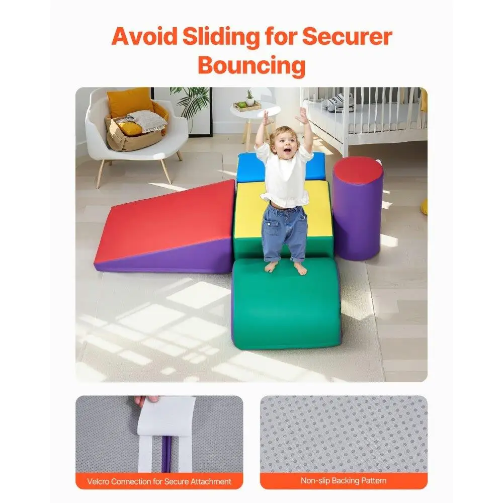 Набор блоков для скалолазания из мягкой пены для малышей, игры в помещении, безопасные обучающие игрушки, 5-компонентное детское альпинистское снаряжение