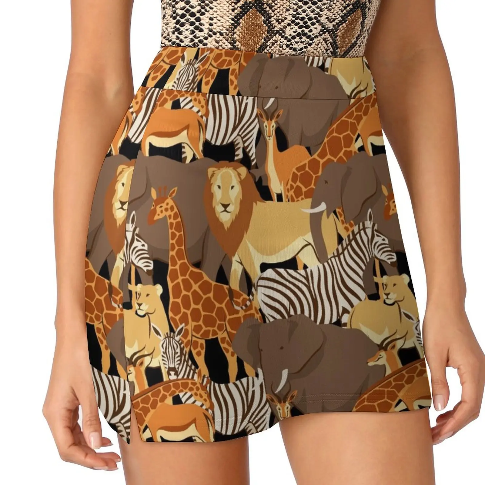 

Safari, Giraffe, zebra, elephant, animal print Mini Skirt fashion fairy core