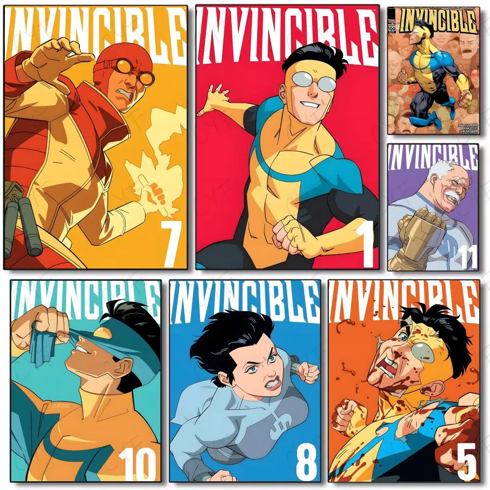 Image of Cartoon-Bilder I-InvincibleS Poster Wandbild Wandkunst für Wohnzimmer Heim-Dekoration und Geschenke