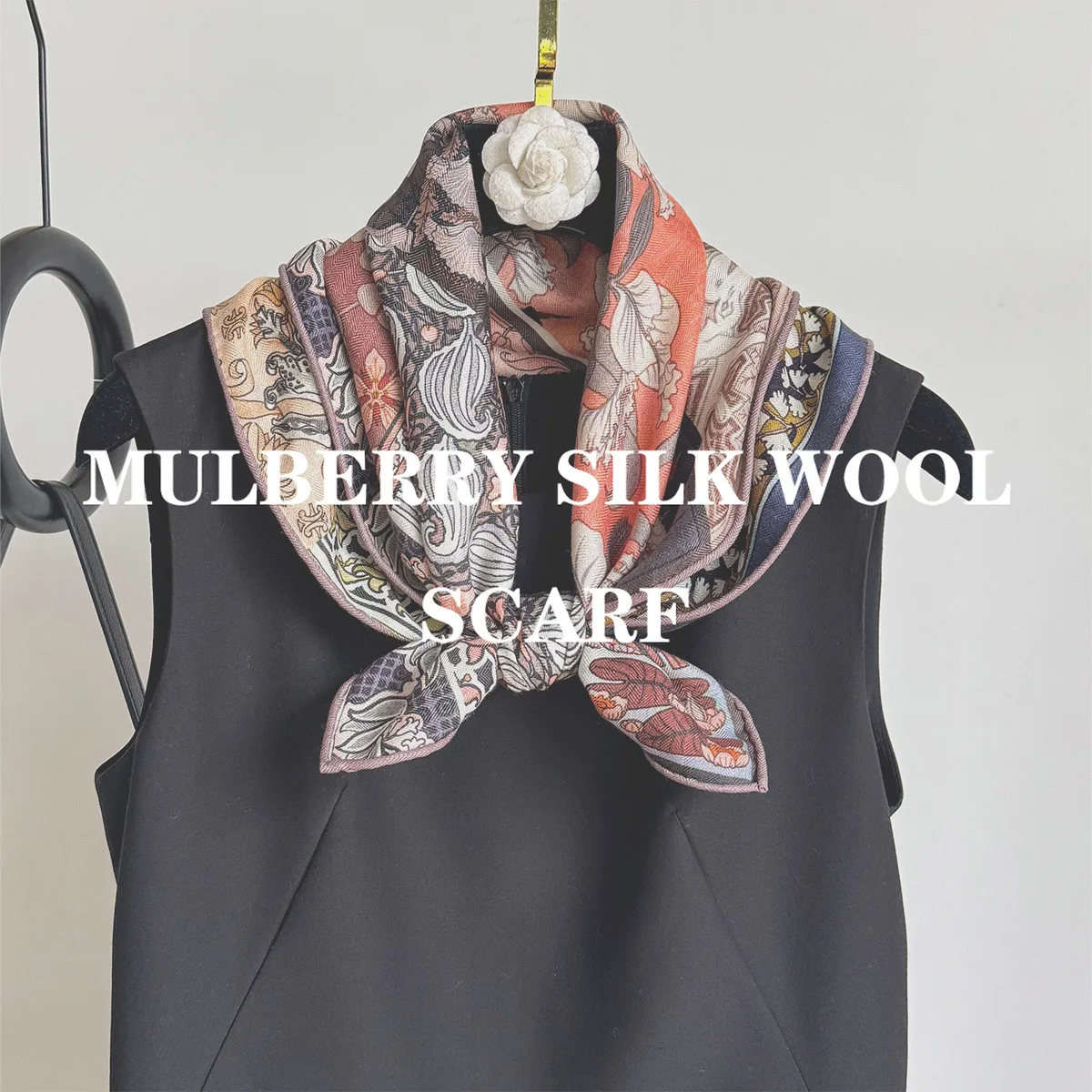 

2026 Чистая шелковая шерсть 62 см квадратный шарф шейный платок головной платок роскошная повязка для волос платок бандана шаль обертка галстук сумка повязка на голову хиджаб