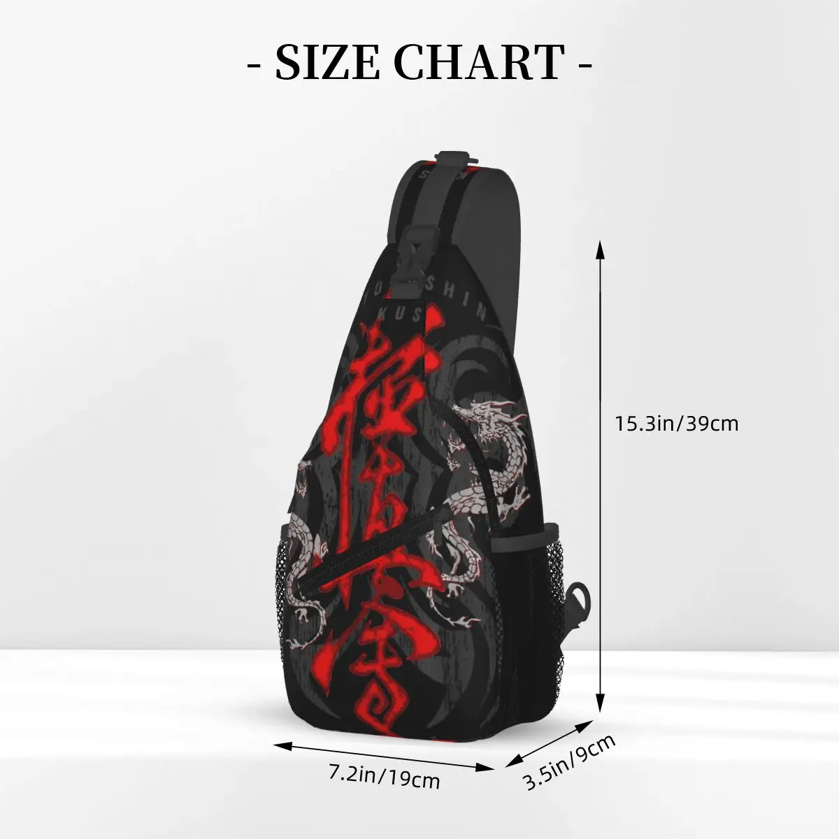 Kyokushin Karate Dragons Crossbody Sling Bag Small Chest Bag Shoulder Backpack Daypack for Hiking Outdoor Travel Pack