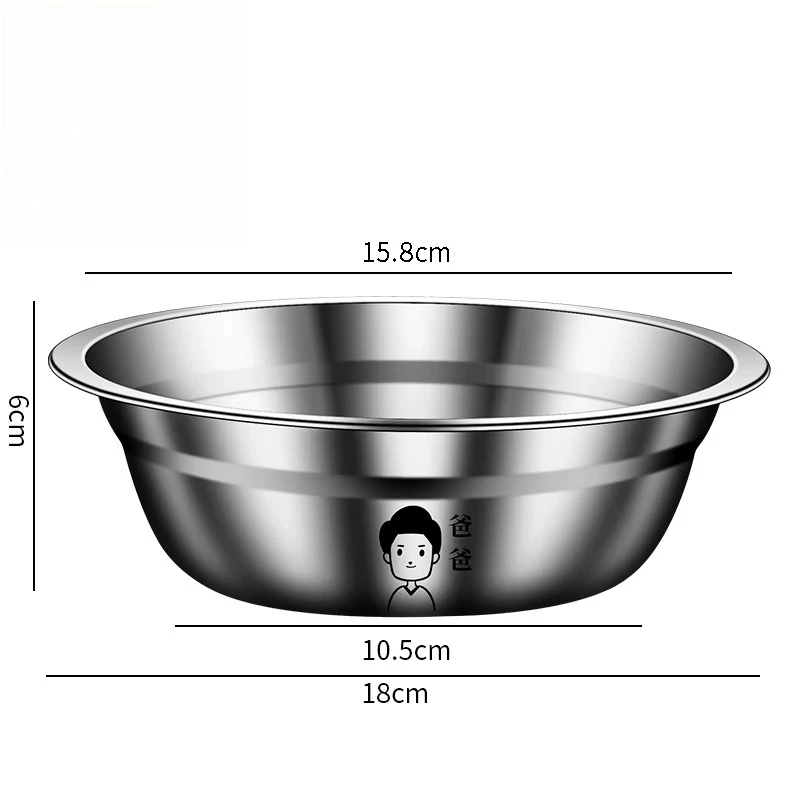 

LH stainless steel bowl eating basin household thickened canteen Dasheng soup bowl small soup basin iron bowl