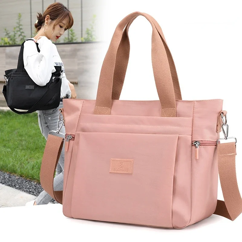 Borsa da donna in Nylon per il tempo libero borsa da viaggio Casual di grande capacità borsa a tracolla portatile Multi-tasca da donna a tracolla