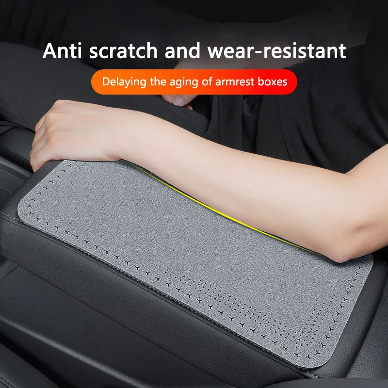 Car Logo Armrest Cushion Increase Pad Arm rest Mat Center Elbow Support Middle Protective Butt Sleeve For Ford Mustang GT SHELBY