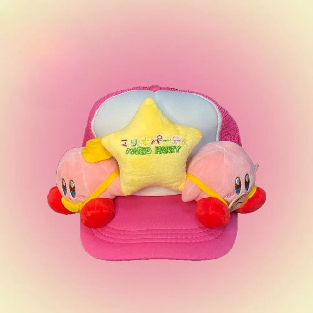 หมวกแก๊ป Star Kirby Original Self-made Star Truck, สินค้าอนิเมะน่ารักเฉพาะกลุ่ม, หมวกแก๊ปทรงเป็ดปรับได้สำหรับเด็ก ของขวัญวันหยุด