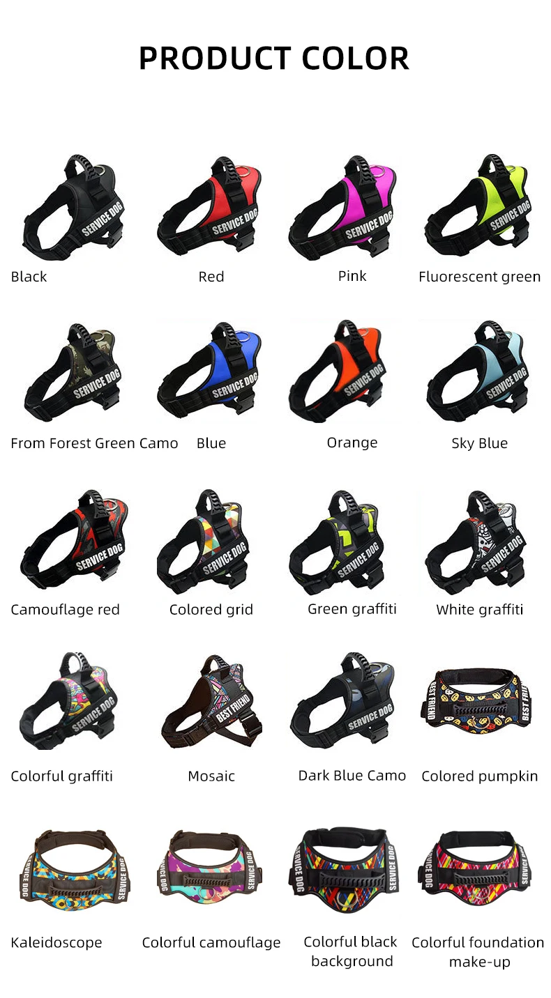 Hundegeschirr, anpassbar, personalisierte Aufnäher, Hundeweste, einfacher Kontrollgriff, verstellbare Rückseite, kleines, mittelgroßes und großes Hundehalsband – Detail 4
