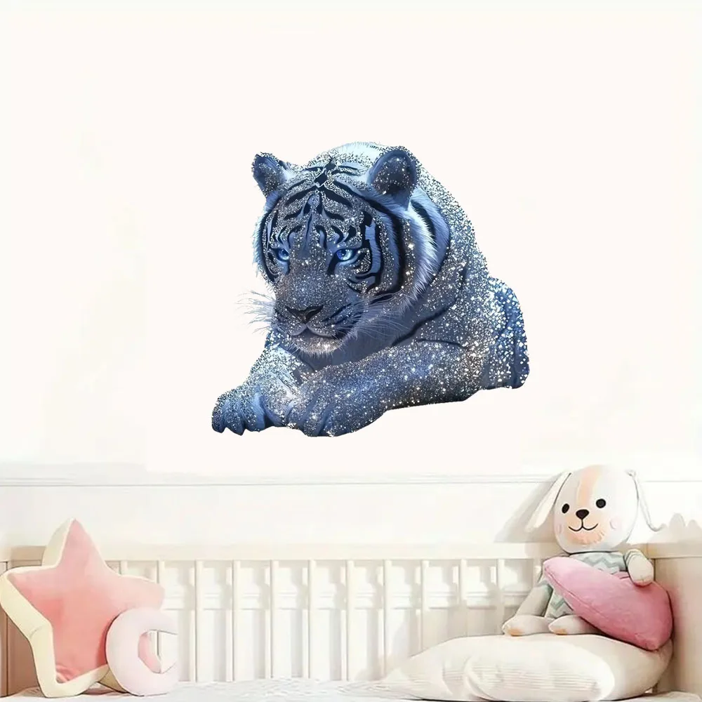 الماس الأبيض النمر شارات الفينيل ملصقات الديكور لغرفة المعيشة والجدار وغرفة النوم وديكور المنزل سيارة الشارات ذاتية اللصق