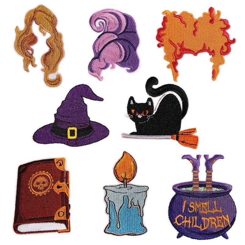 Halloween Witch Patch Iron-on Ghost Wizard Hat Versatile Clothing Luggage Decoration Embroidery Patch Wholesale