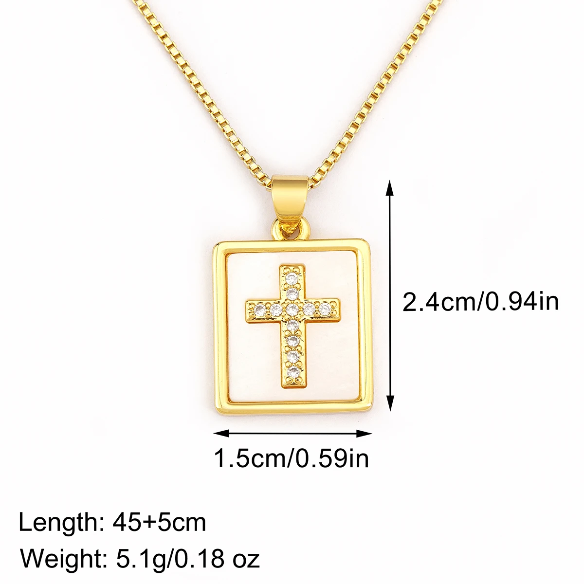 Nidin High Quality Rectangular Cross/Heart Pattern Zircon Pendant Necklace For Male And Female Couples Charm Jewelry Party Gifts