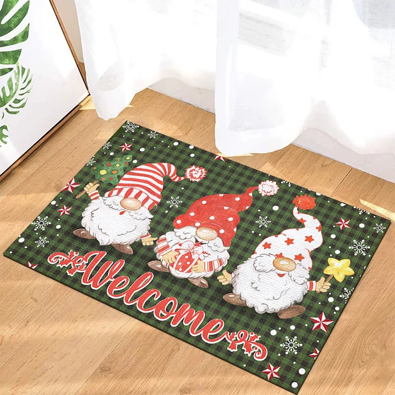 Merry Christmas Decorations for Home Elk Doormat Navidad Ornament New Year 2024 Gifts Xmas Party Decor Natal Noel 2023 Rug Mat