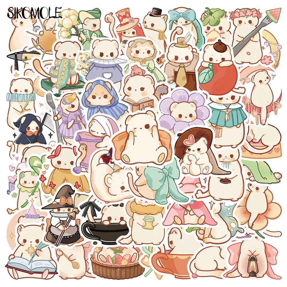 10/30/50PCS Cartoon Cute Ferret Stickers Pretty Kawaii DIY Toys Skateboard Diary Laptop Decals Pegatinas Graffiti Sticker F5