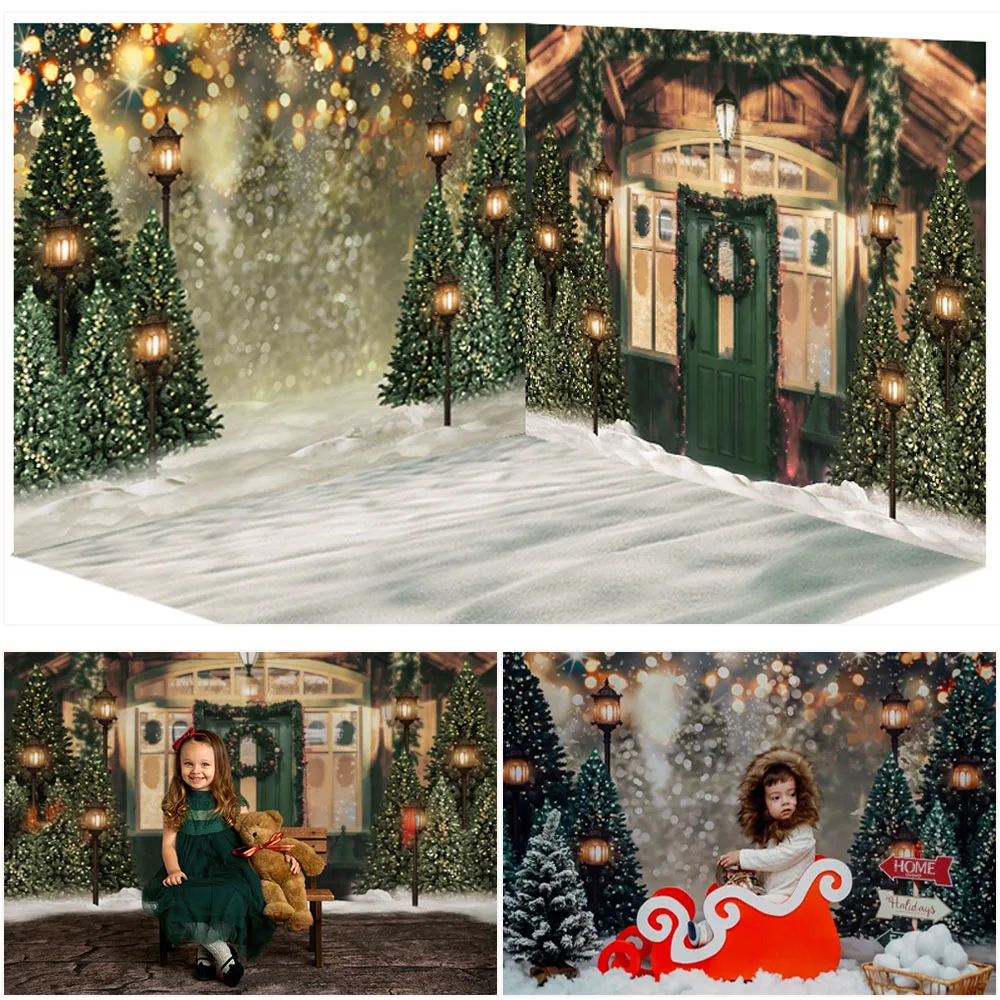 Fondos de fotografía de Navidad, decoración de árbol de Navidad, Fondo de sesión fotográfica, Bokeh, retrato familiar para niños, accesorios para cabina de estudio